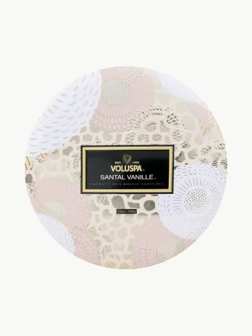 Handgefertigte Dreidocht-Duftkerze Japonica Collection (Santal, Bourbon-Vanille & Oud)
