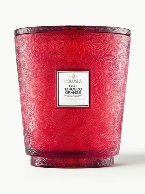Handgefertigte Fünfdocht-Duftkerze Japonica Collection (Goji-Beere, Mango & Tarocco Orange)