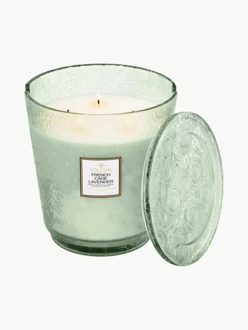 Handgefertigte Fünfdocht-Duftkerze Japonica Collection (Cade-Holz, Eisenkraut & Lavendel)