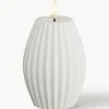Handgefertigte LED-Kerze Round Stripe, H 10 cm