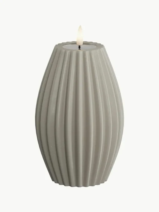 Handgefertigte LED-Kerze Round Stripe, H 15 cm