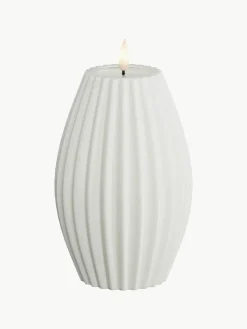 Handgefertigte LED-Kerze Round Stripe, H 15 cm