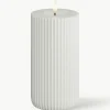Handgefertigte LED-Kerze Solid Stripe, H 15 cm