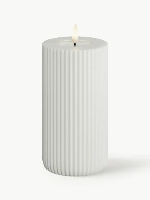 Handgefertigte LED-Kerze Solid Stripe, H 15 cm
