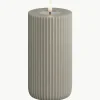 Handgefertigte LED-Kerze Solid Stripe, H 15 cm