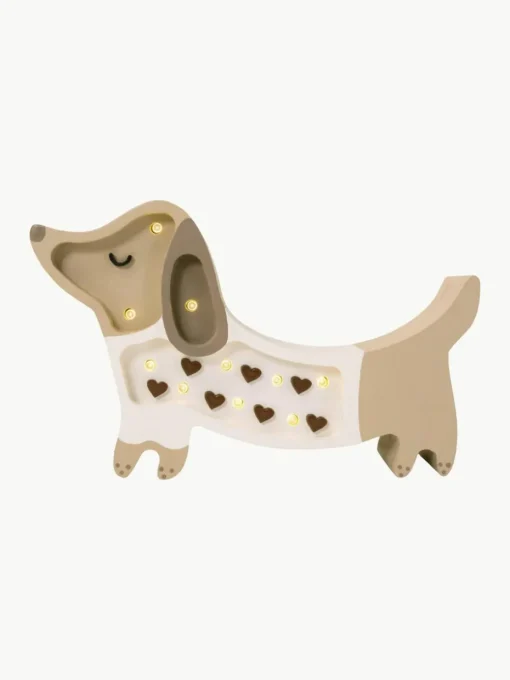 Handgefertigte LED-Kinderzimmerlampe Puppy Mini mit Timerfunktion und Fernbedienung, dimmbar
