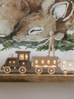 Handgefertigte LED-Kinderzimmerlampe Train mit Timerfunktion und Fernbedienung, dimmbar