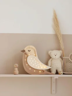 Handgefertigte LED-Kinderzimmerlampe Bird mit Timerfunktion und Fernbedienung, dimmbar
