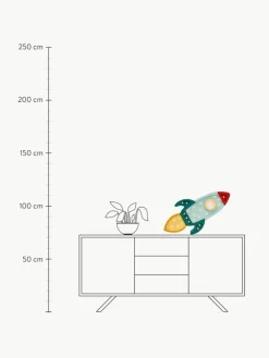 Handgefertigte LED-Kinderzimmerlampe Space Rocket mit Timerfunktion und Fernbedienung, dimmbar