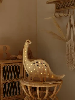 Handgefertigte LED-Kinderzimmerlampe Diplodocus mit Timerfunktion und Fernbedienung, dimmbar