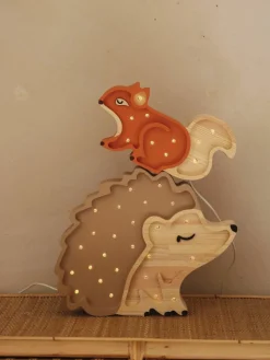 Handgefertigte LED-Kinderzimmerlampe Hedgehog mit Timerfunktion und Fernbedienung, dimmbar