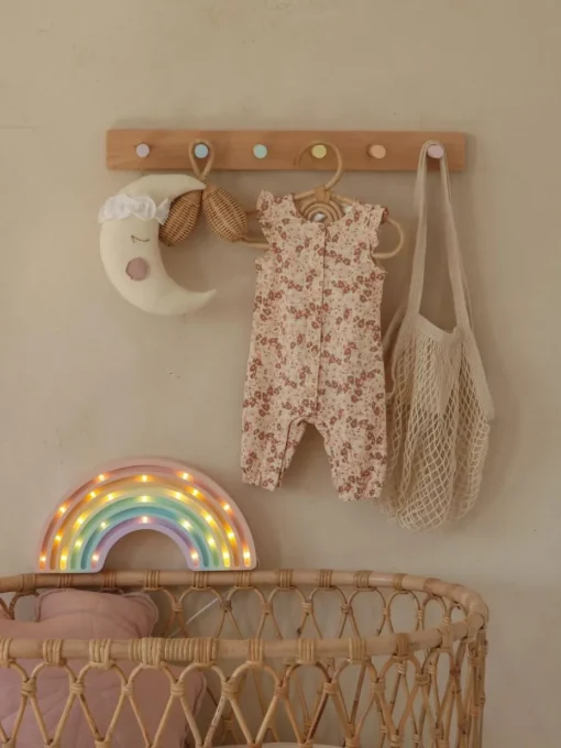 Handgefertigte LED-Kinderzimmerlampe Rainbow mit Timerfunktion und Fernbedienung, dimmbar