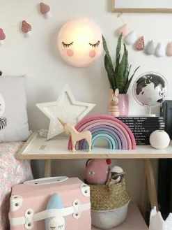 Handgefertigte LED-Kinderzimmerlampe Star mit Timerfunktion und Fernbedienung, dimmbar