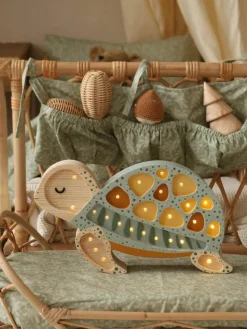 Handgefertigte LED-Kinderzimmerlampe Turtle mit Timerfunktion und Fernbedienung, dimmbar