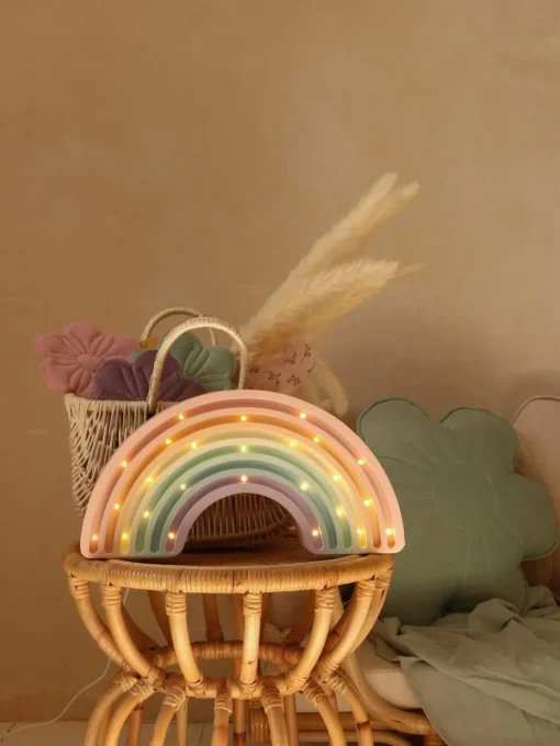 Handgefertigte LED-Kinderzimmerlampe Rainbow mit Timerfunktion und Fernbedienung, dimmbar