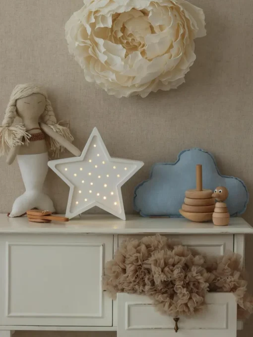 Handgefertigte LED-Kinderzimmerlampe Star mit Timerfunktion und Fernbedienung, dimmbar