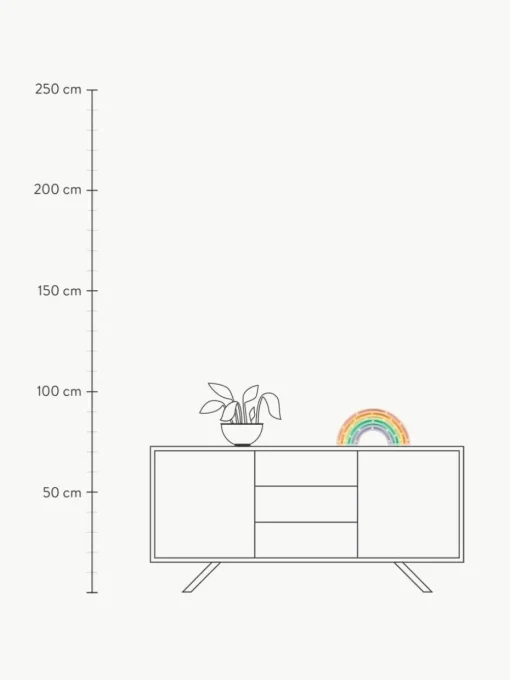 Handgefertigte LED-Kinderzimmerlampe Rainbow mit Timerfunktion und Fernbedienung, dimmbar