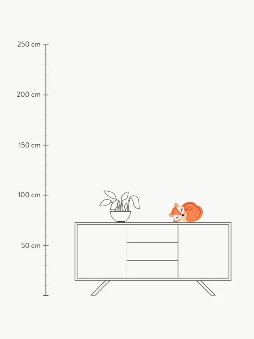 Handgefertigte LED-Kinderzimmerlampe Fox mit Timerfunktion und Fernbedienung, dimmbar