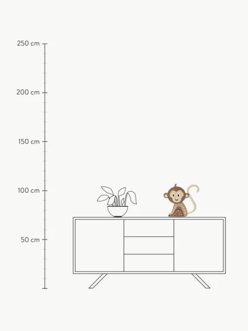 Handgefertigte LED-Kinderzimmerlampe Monkey mit Timerfunktion und Fernbedienung, dimmbar