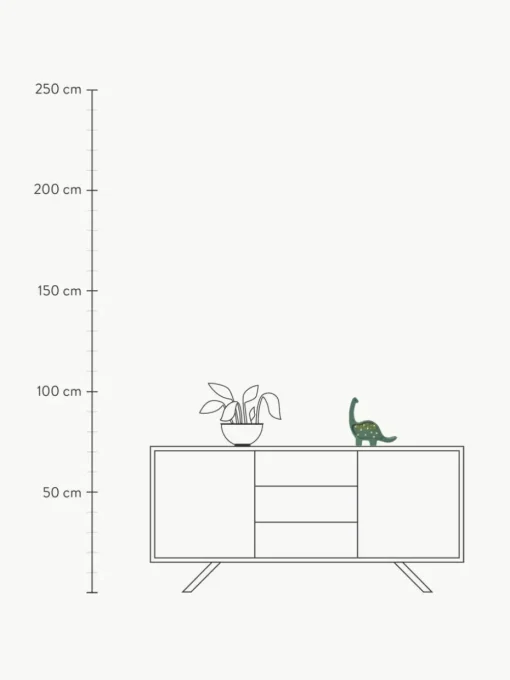 Handgefertigte LED-Kinderzimmerlampe Diplodocus Mini mit Timerfunktion und Fernbedienung, dimmbar