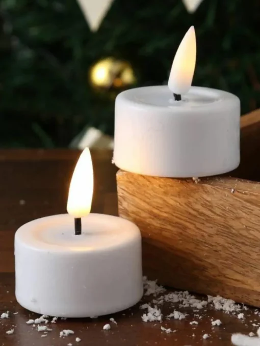 Handgefertigte LED-Teelichter Real Flame, 4 Stück