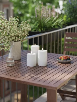 Handgefertigte Outdoor LED-Kerze Real Flame, H 20 cm