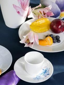 Handgefertigte Porzellan-Espressotassen Cosmopolitan mit Untertassen, 2 Stück