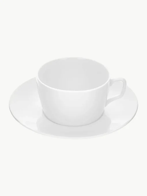 Handgefertigte Porzellan-Kaffeetassen Cosmopolitan mit Untertassen, 2 Stück