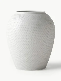 Handgefertigte Porzellan-Vase Rhombe, H 25 cm