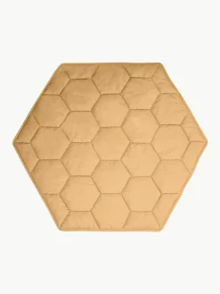 Handgefertigte Spielmatte Honeycomb mit Rasselspielzeug