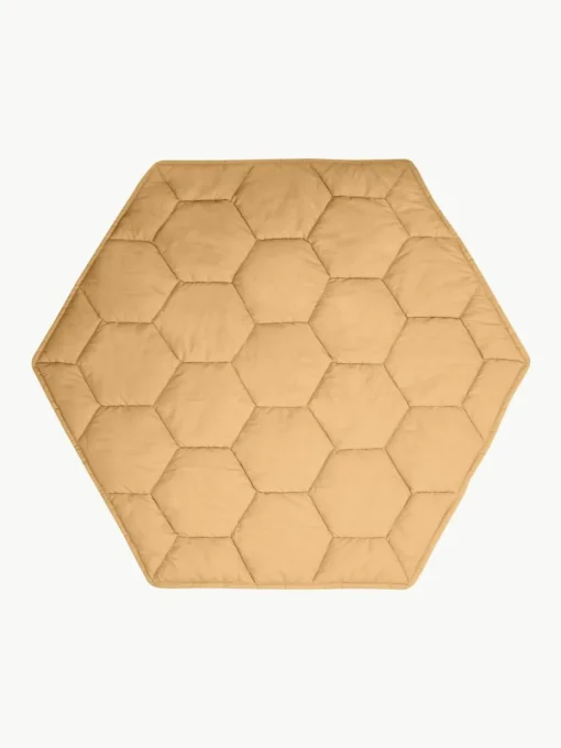 Handgefertigte Spielmatte Honeycomb mit Rasselspielzeug