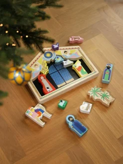 Handgefertigte Spiel-Weihnachtskrippe The Crib, 14er-Set