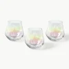 Handgefertigte Teelichthalter Rainbow, 3er-Set