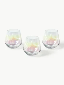 Handgefertigte Teelichthalter Rainbow, 3er-Set