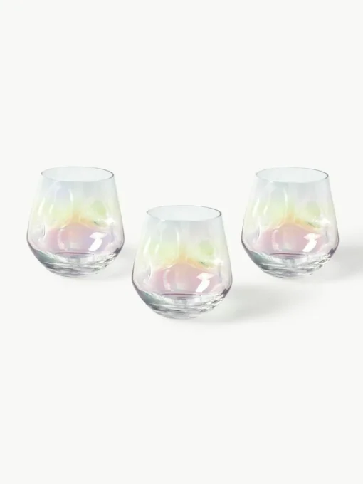 Handgefertigte Teelichthalter Rainbow, 3er-Set