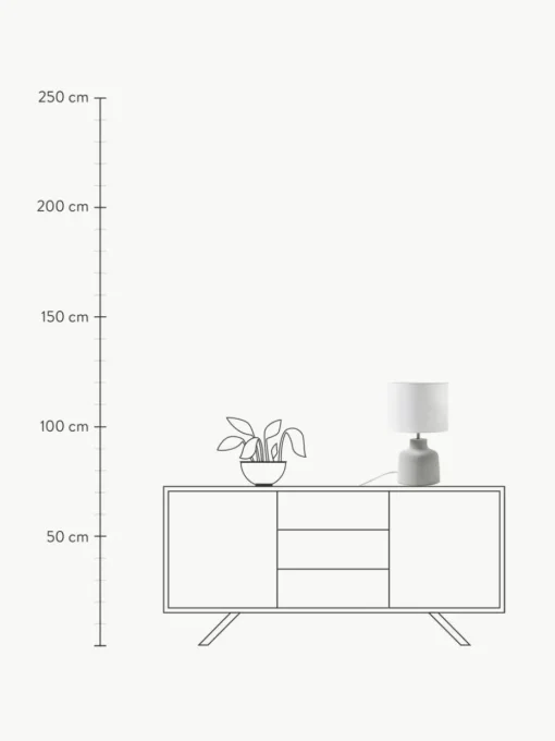 Handgefertigte Tischlampe Ike mit Betonfuß