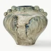 Handgefertigte Vase Cophia aus Steingut, H 15 cm