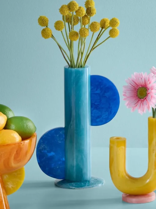 Handgefertigte Vase Mustique in Marmor-Optik, H 30 cm