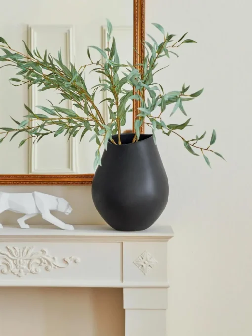 Handgefertigte Vase Opium aus Steingut, H 39 cm