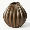 Handgefertigte Vase Wide mit reaktiver Glasur, H 25 cm