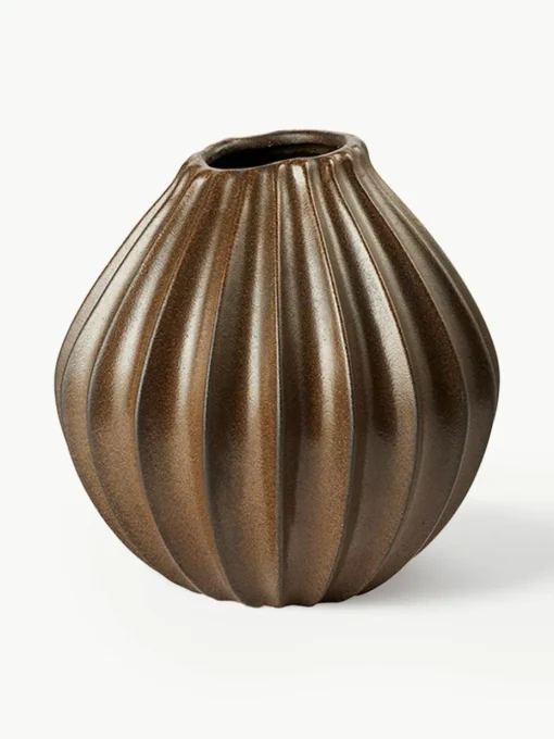 Handgefertigte Vase Wide mit reaktiver Glasur, H 25 cm