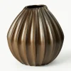 Handgefertigte Vase Wide mit reaktiver Glasur, H 30 cm