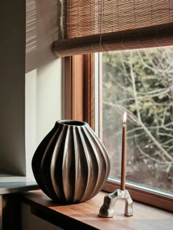 Handgefertigte Vase Wide mit reaktiver Glasur, H 25 cm