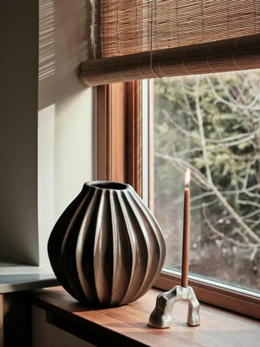 Handgefertigte Vase Wide mit reaktiver Glasur, H 25 cm