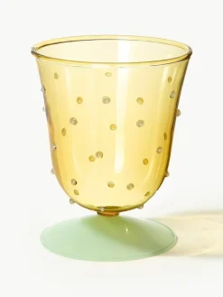Handgefertigte Wassergläser Dot aus Borosilikatglas, 2 Stück
