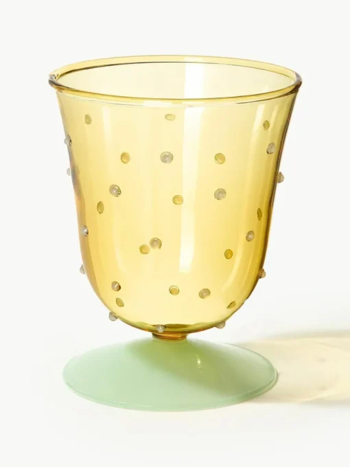 Handgefertigte Wassergläser Dot aus Borosilikatglas, 2 Stück