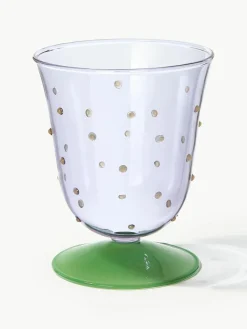 Handgefertigte Wassergläser Dot aus Borosilikatglas, 2 Stück