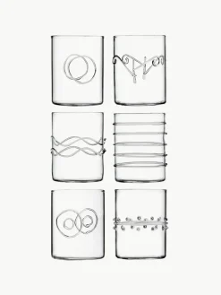 Handgefertigte Wassergläser Deco' Clear, 6er-Set