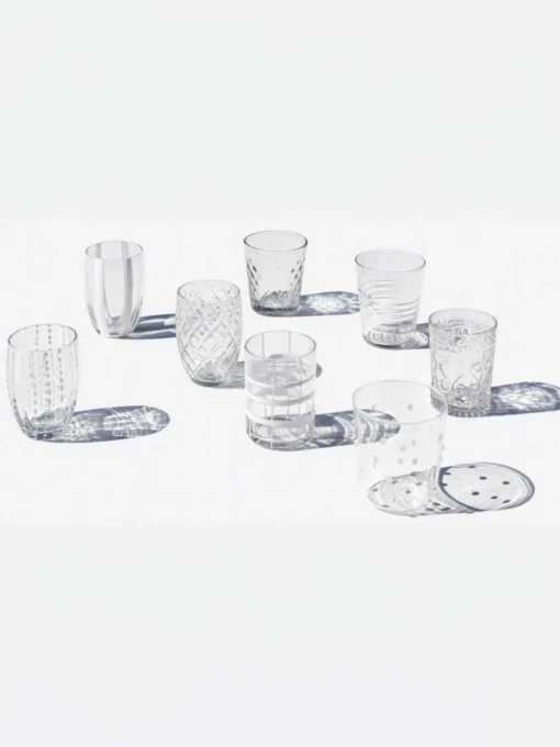 Handgefertigte Wassergläser Melting, 6er-Set