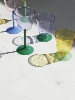 Handgefertigte Wassergläser Dot aus Borosilikatglas, 2 Stück